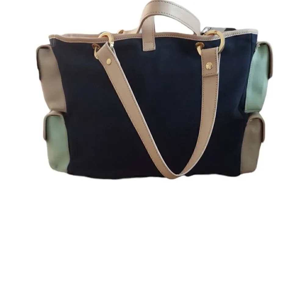 Nieri Argenti Canvas & Leather Pocket Tote - Picture 3 of 7